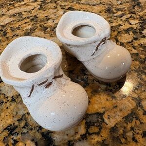 Vintage Ceramic Boots Planter,Candle Holder